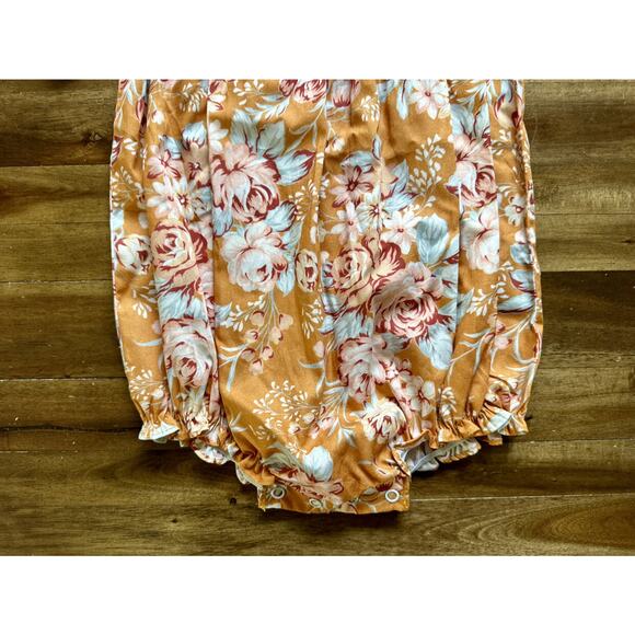 NWT Darling Mae Sybil Collection Orange Floral Bubble Short Sleeve Gingham 3T - Picture 8 of 8